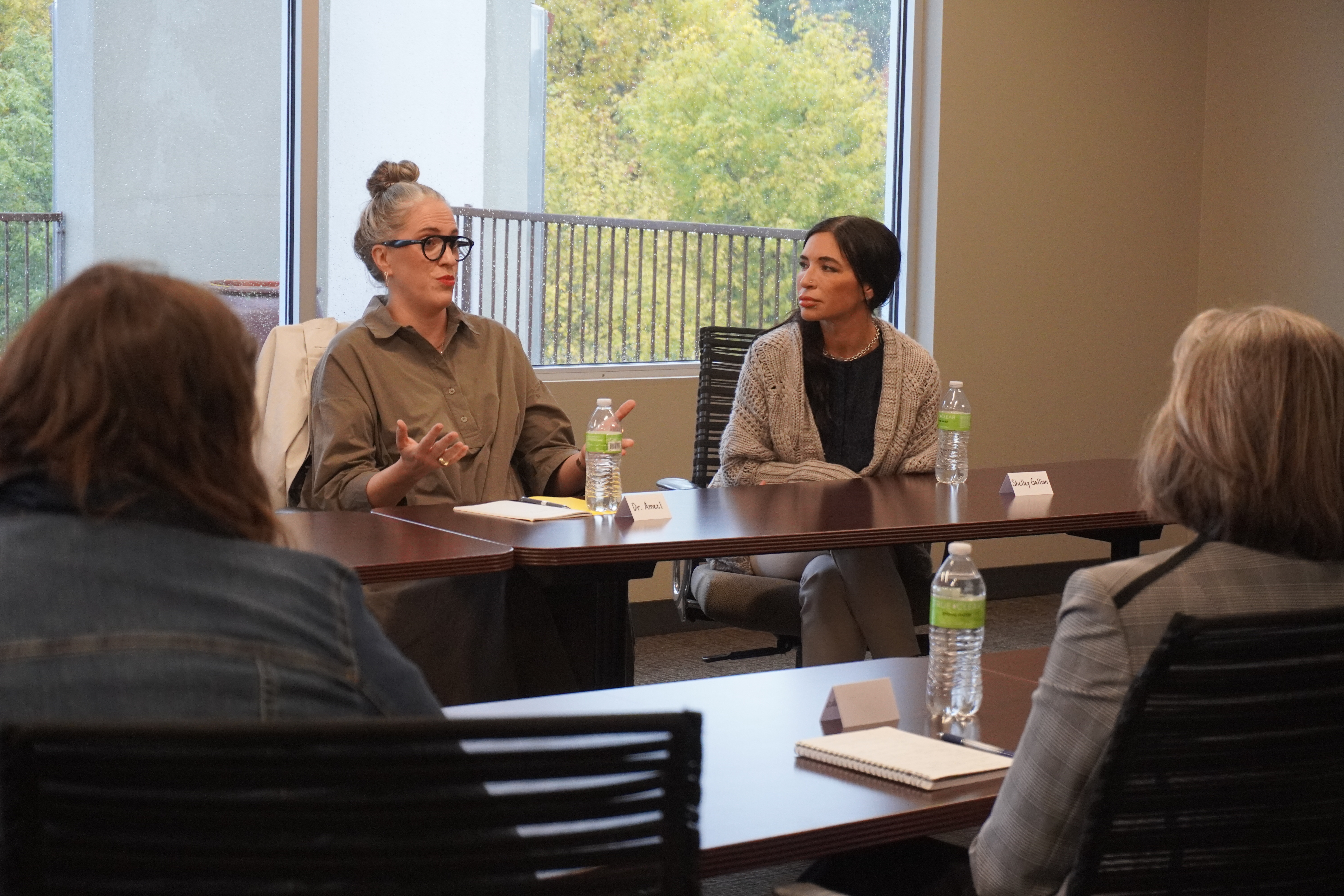 Doctor at roundtable discussion